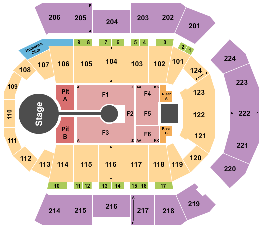 Numerica Veterans Arena PBR Seating Chart